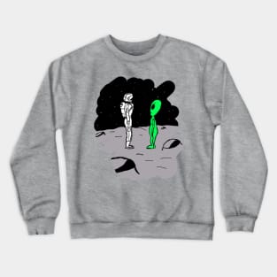 Alien meets astronaut Crewneck Sweatshirt